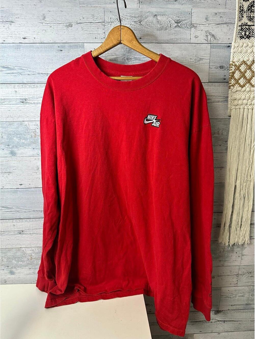 VTG Nike Embroidered Logo Long Sleeve T-Shirt Size XLT Men's